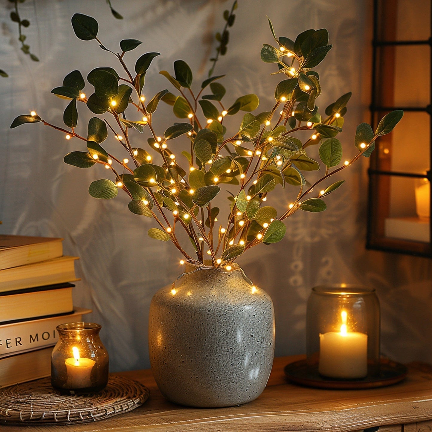 LumiGlow™ LED-lichtsnoer met olijftak- of bloesemontwerp – productafbeelding 2