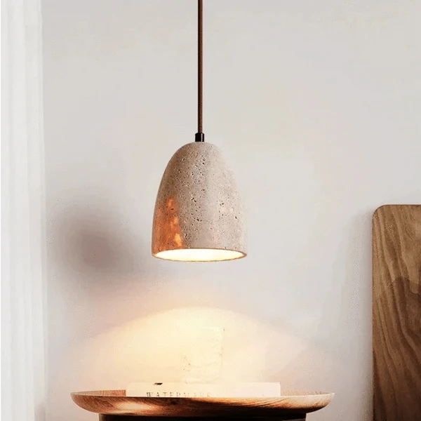 LumiStone™ travertin hanglamp met E27-fitting – productafbeelding 2