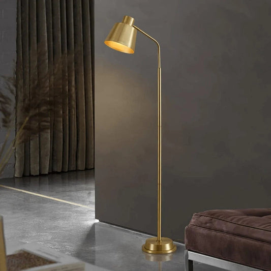 BrassGlow™ gouden retro vloerlamp van messing – afbeelding 1