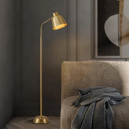 BrassGlow™ gouden retro vloerlamp van messing – afbeelding 3