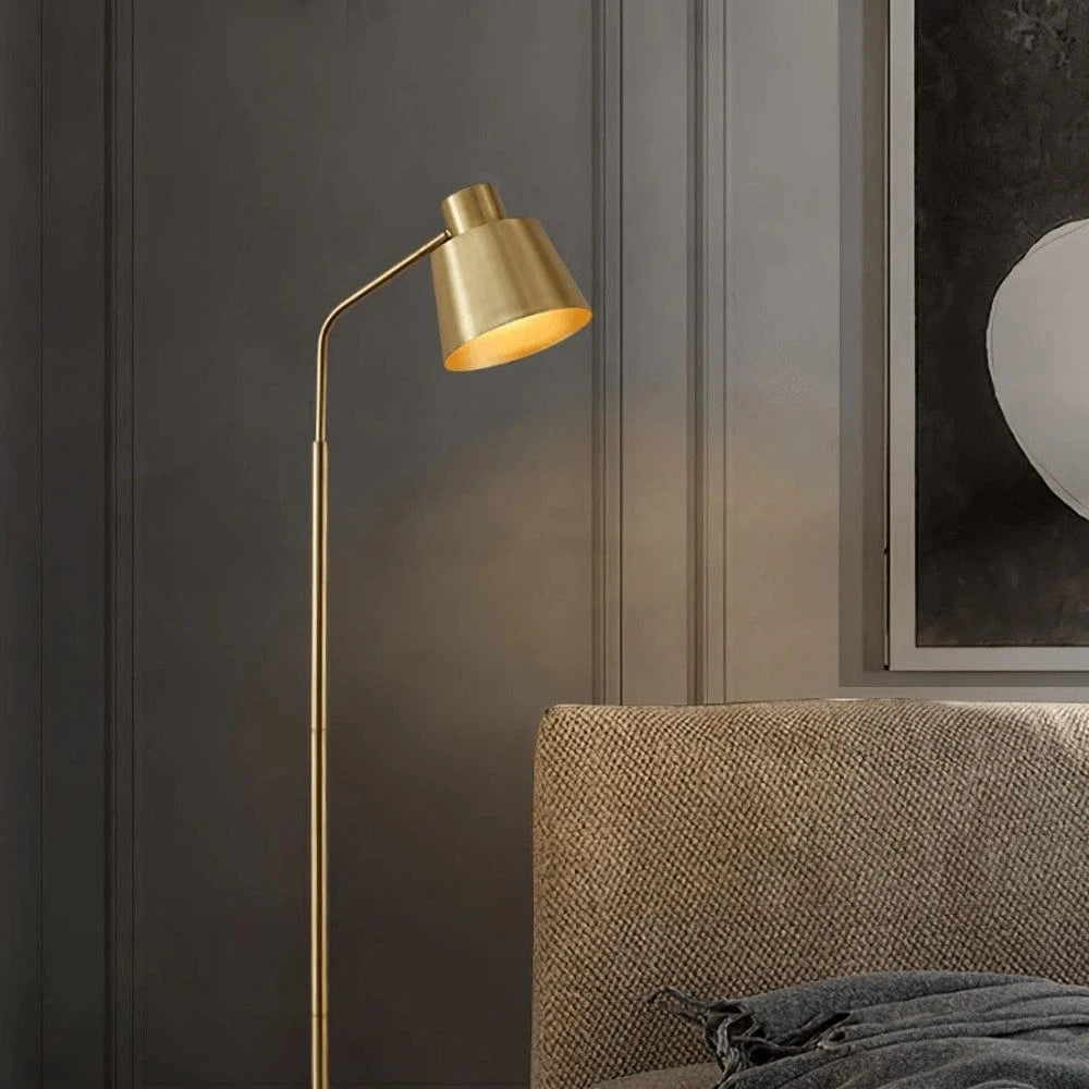 BrassGlow™ gouden retro vloerlamp van messing – afbeelding 5
