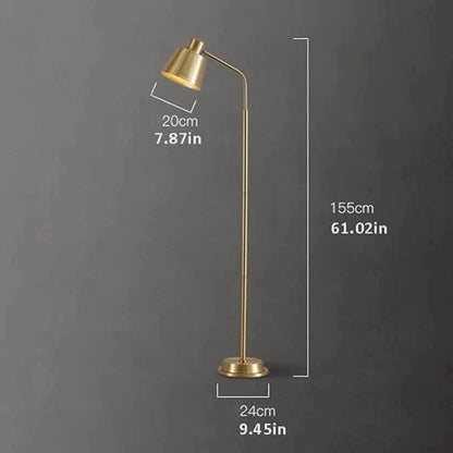 BrassGlow™ gouden retro vloerlamp van messing – afbeelding 6
