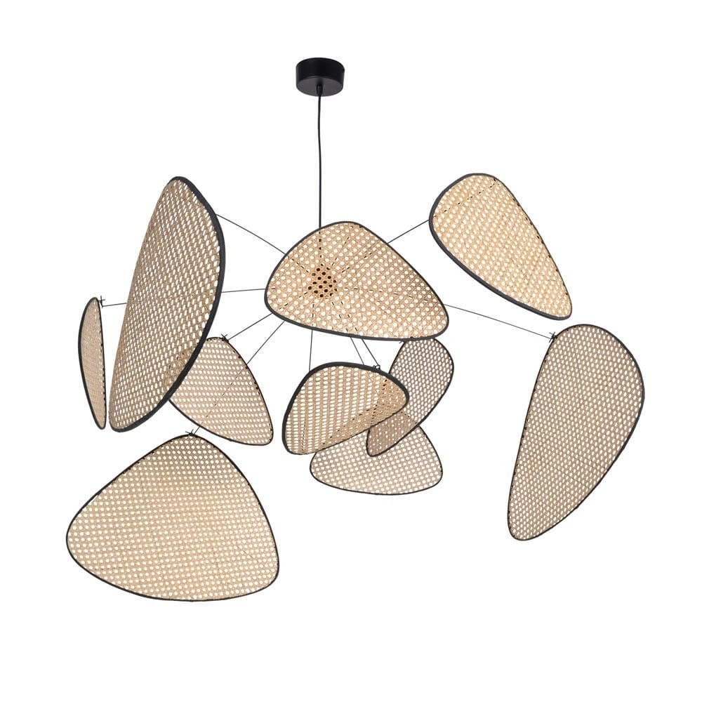 LuxeCane™ handgevlochten rotan hanglamp in art-decostijl – productafbeelding 2