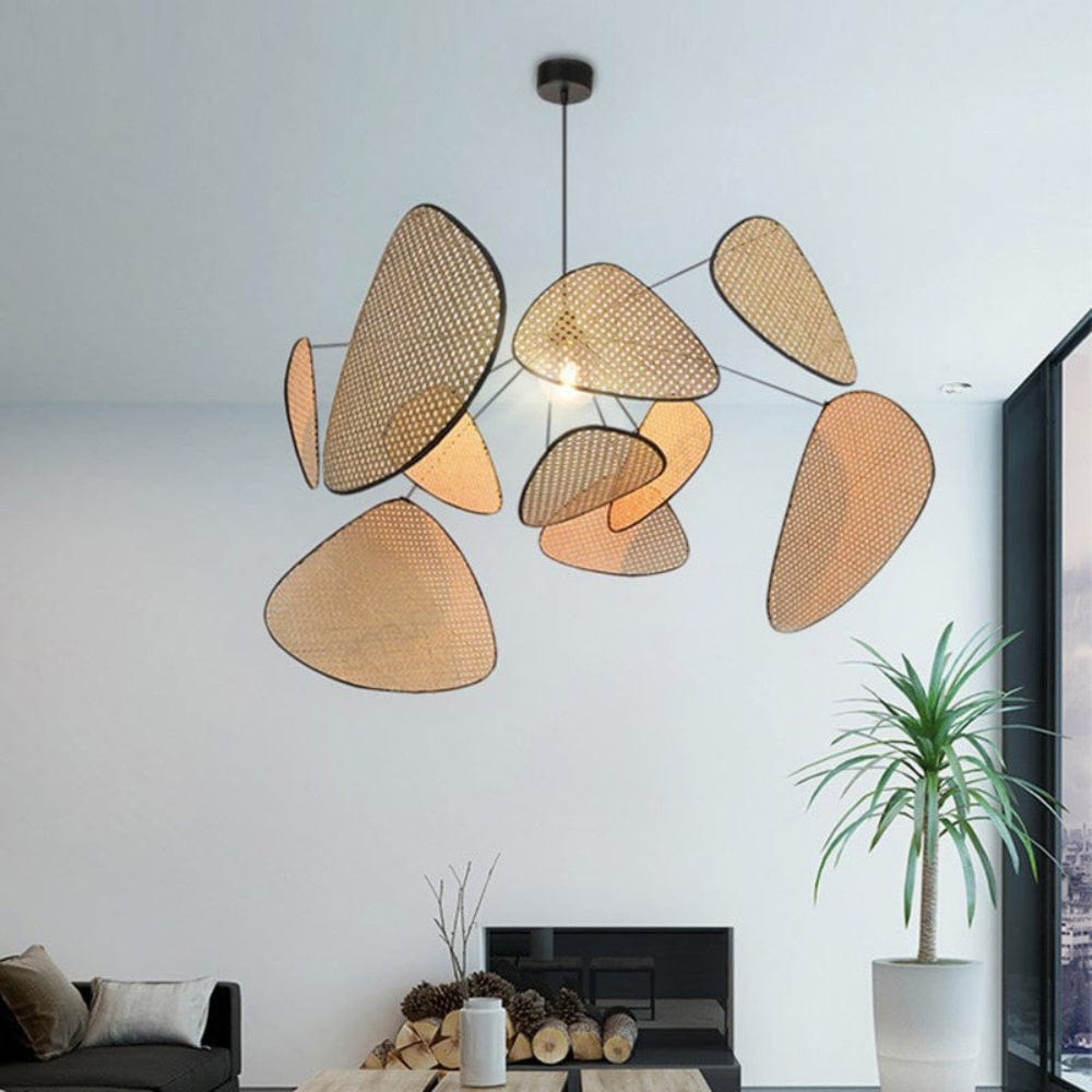 LuxeCane™ handgevlochten rotan hanglamp in art-decostijl – productafbeelding 5