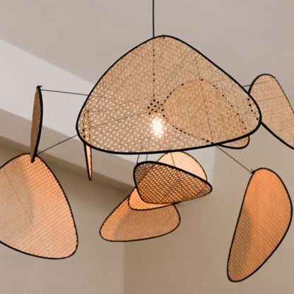 LuxeCane™ handgevlochten rotan hanglamp in art-decostijl – productafbeelding 7