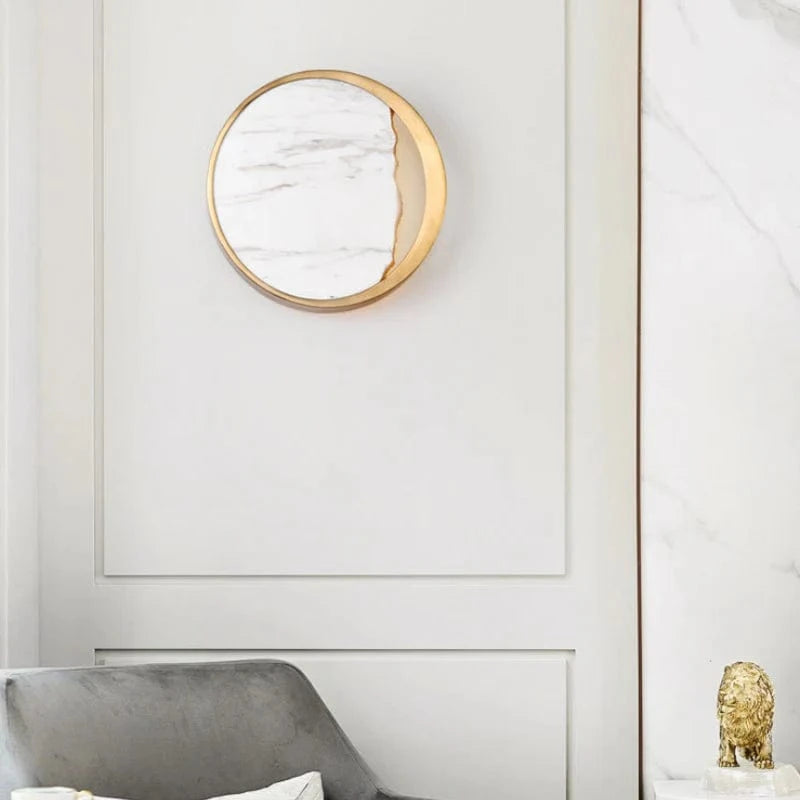 LuxeGlow™ ronde marmeren wandlamp met G9-fitting – productafbeelding 2