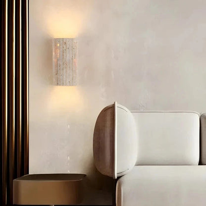 LuxeStone™ moderne travertin wandlamp met LED – productafbeelding 3