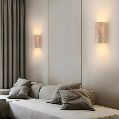 LuxeStone™ moderne travertin wandlamp met LED – productafbeelding 4
