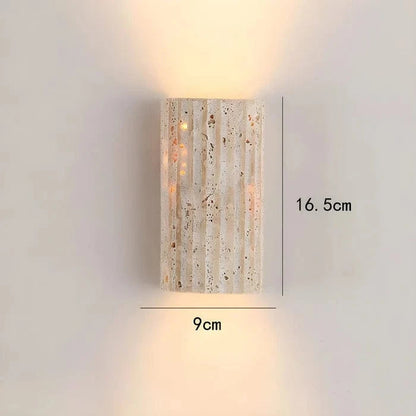 LuxeStone™ moderne travertin wandlamp met LED – productafbeelding 6
