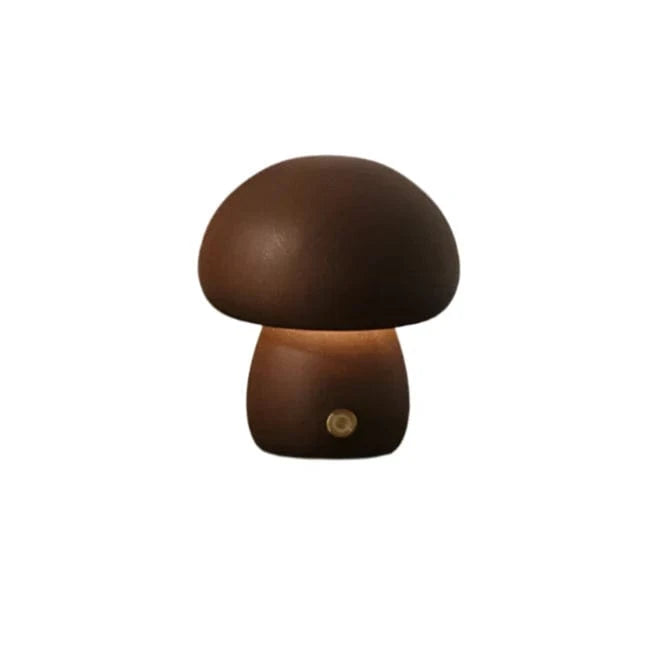 MushroomGlow™ dimbare houten paddenstoellamp met touch – productafbeelding 3