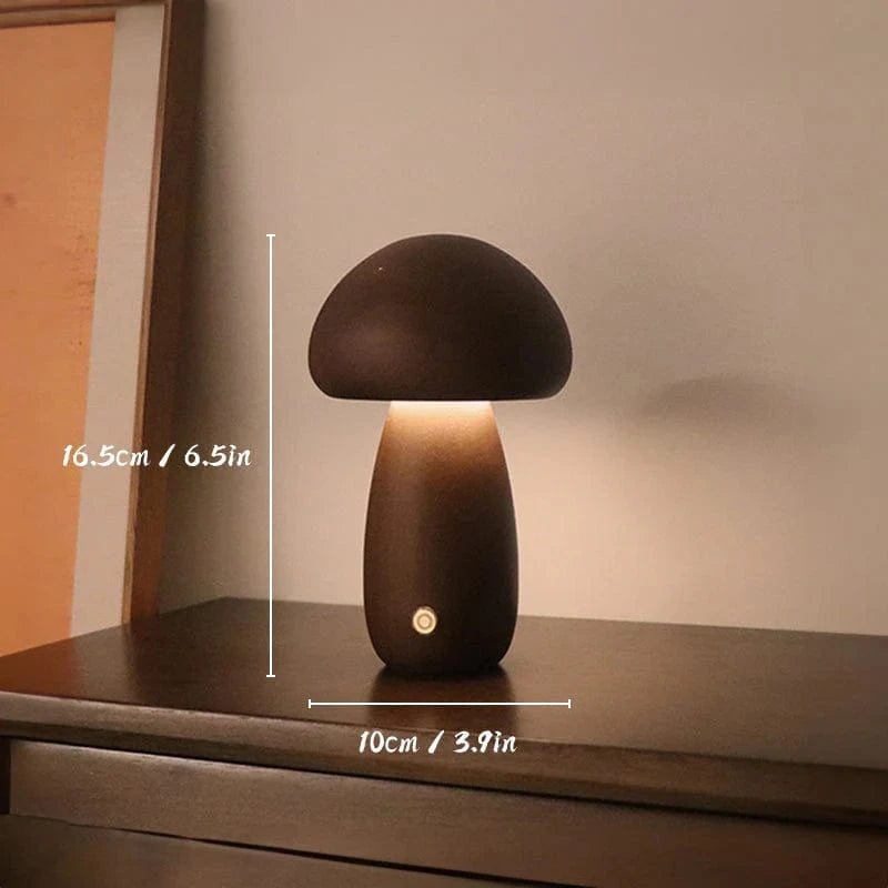 MushroomGlow™ dimbare houten paddenstoellamp met touch – productafbeelding 7