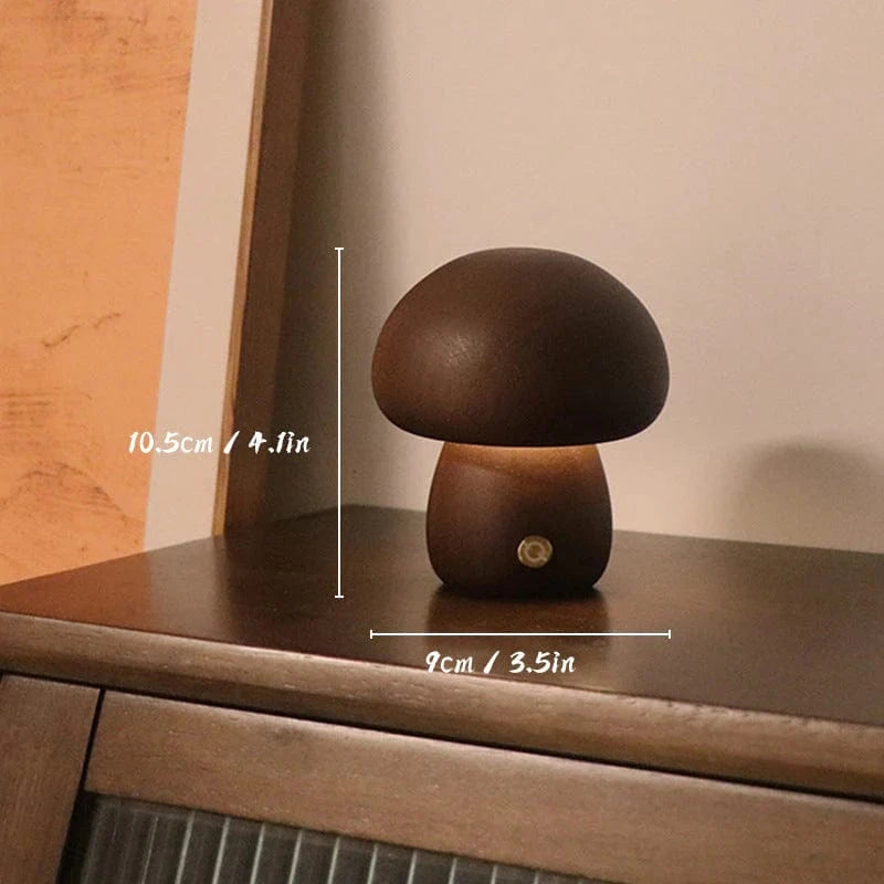 MushroomGlow™ dimbare houten paddenstoellamp met touch – productafbeelding 8