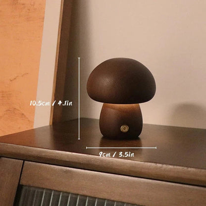 MushroomGlow™ dimbare houten paddenstoellamp met touch – productafbeelding 8