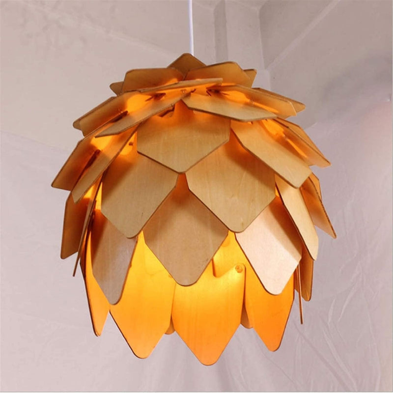 NatureLuxe™ eikenhouten hanglamp in dennenappelvorm – productafbeelding 5