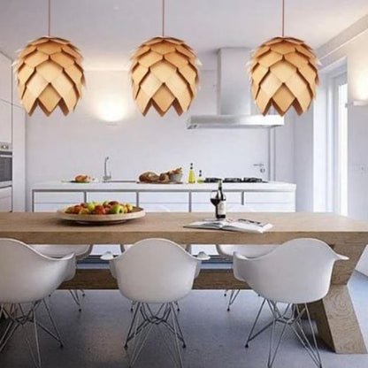 NatureLuxe™ eikenhouten hanglamp in dennenappelvorm – productafbeelding 7