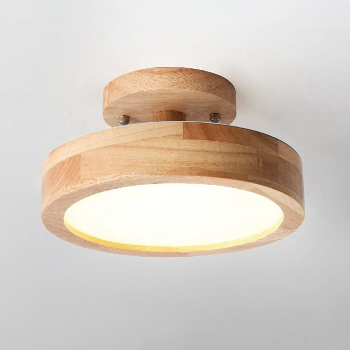 Nordic Log™ ronde LED-plafondlamp van hout en metaal – productafbeelding 11