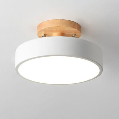 Nordic Log™ ronde LED-plafondlamp van hout en metaal – productafbeelding 12