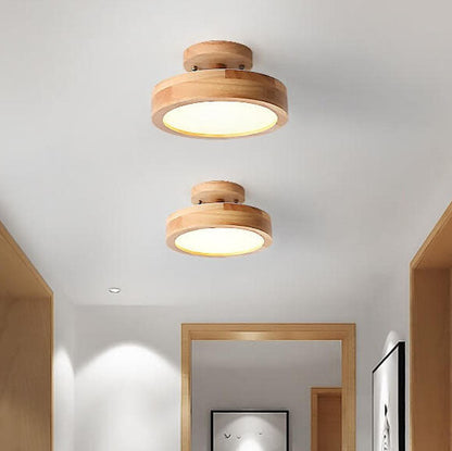 Nordic Log™ ronde LED-plafondlamp van hout en metaal – productafbeelding 4