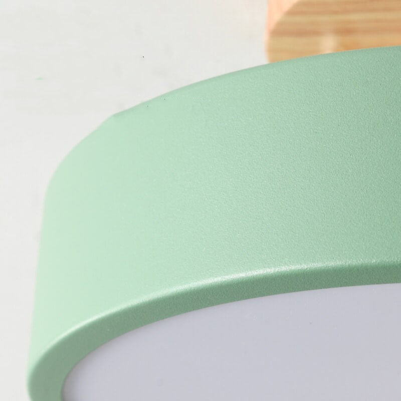 Nordic Log™ ronde LED-plafondlamp van hout en metaal – productafbeelding 5
