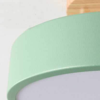 Nordic Log™ ronde LED-plafondlamp van hout en metaal – productafbeelding 5