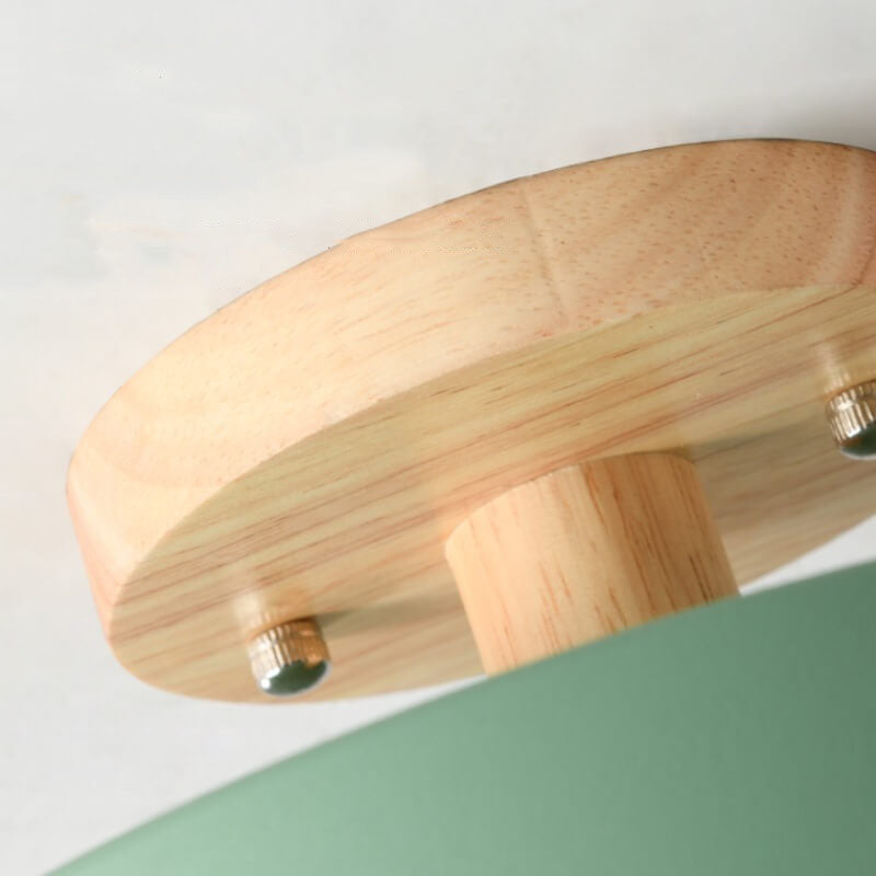 Nordic Log™ ronde LED-plafondlamp van hout en metaal – productafbeelding 6
