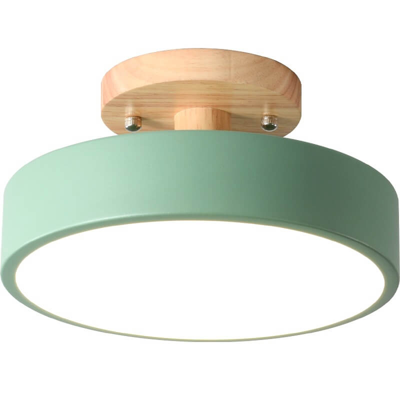 Nordic Log™ ronde LED-plafondlamp van hout en metaal – productafbeelding 7