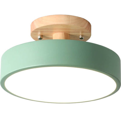 Nordic Log™ ronde LED-plafondlamp van hout en metaal – productafbeelding 7