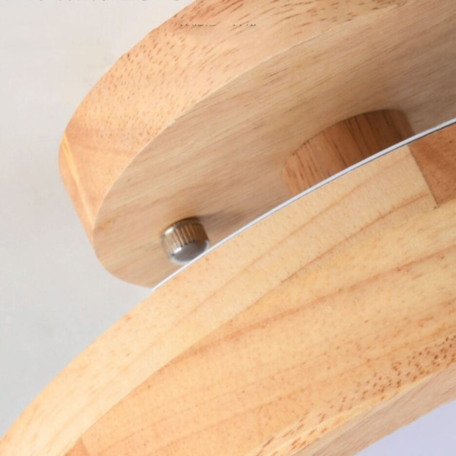 Nordic Log™ ronde LED-plafondlamp van hout en metaal – productafbeelding 8
