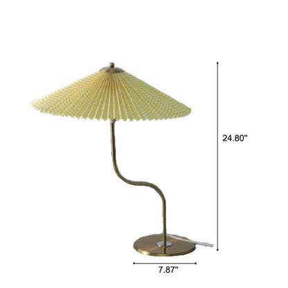 LumaLuxe™ retro tafellamp met geplooide kap – productafbeelding 4