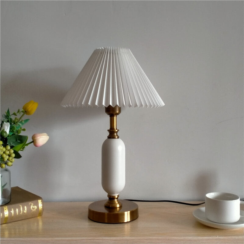 LumiNest™ retro tafellamp met geplooide lampenkap – productafbeelding 10