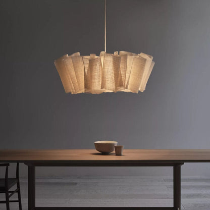 SerenLuxe™ Wabi-Sabi linnen hanglamp met plissékap – productafbeelding 2