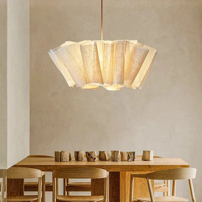 SerenLuxe™ Wabi-Sabi linnen hanglamp met plissékap – productafbeelding 5