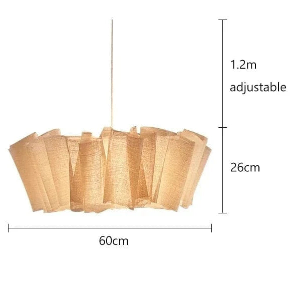 SerenLuxe™ Wabi-Sabi linnen hanglamp met plissékap – productafbeelding 8