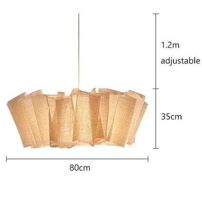 SerenLuxe™ Wabi-Sabi linnen hanglamp met plissékap – productafbeelding 9