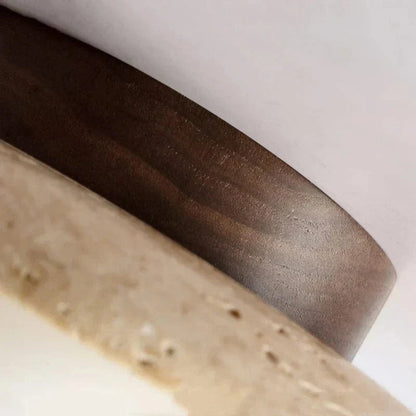 SereneGlow™ plafondlamp van travertin en massief hout – productafbeelding 6