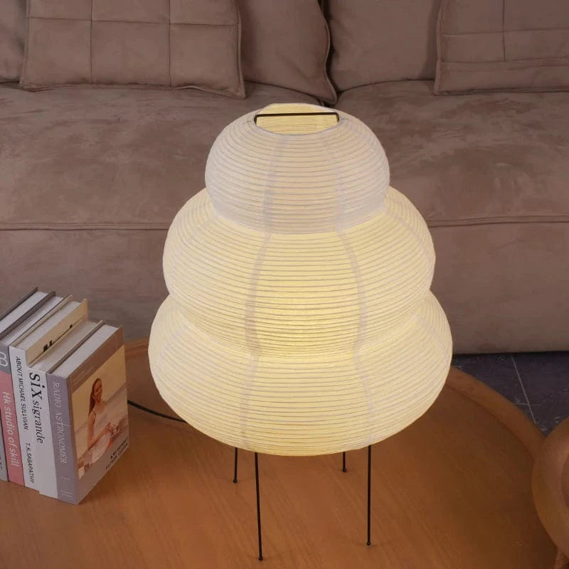 LumiNest™ Japandi tafellamp van rijstpapier met drie lagen – productafbeelding 9