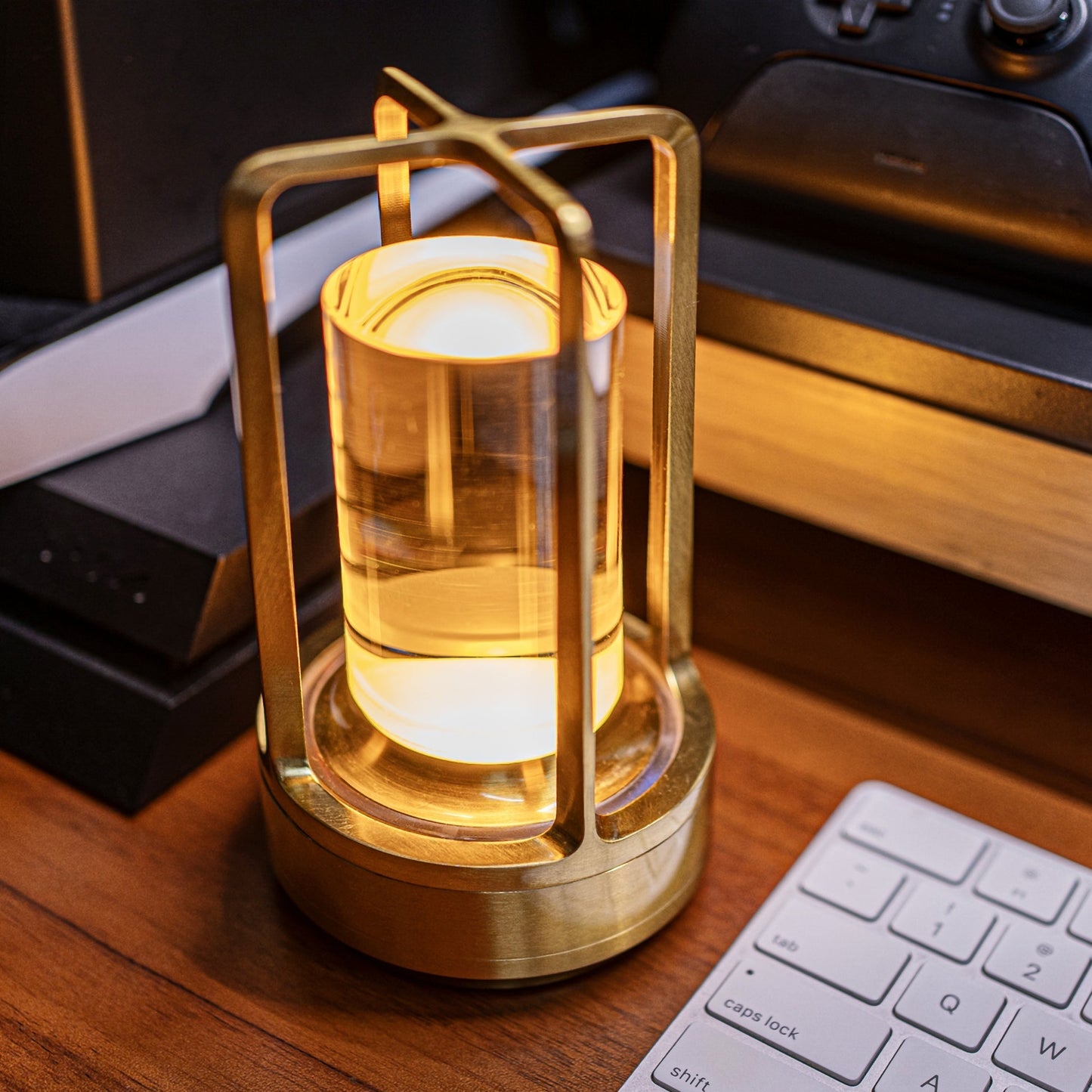 LumiNest™ draadloze aluminium tafellamp met dimbare LED – productafbeelding 6