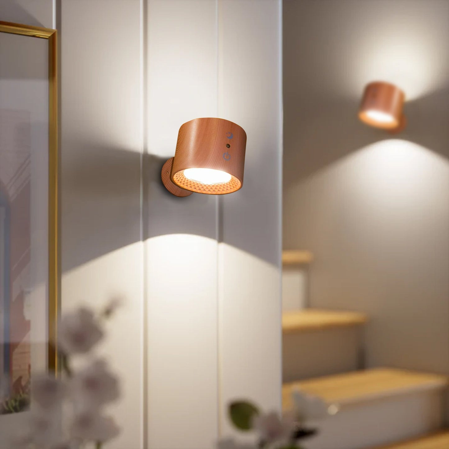 LumaGlow™ draaibare magnetische LED-wandlamp met touch – productafbeelding 2