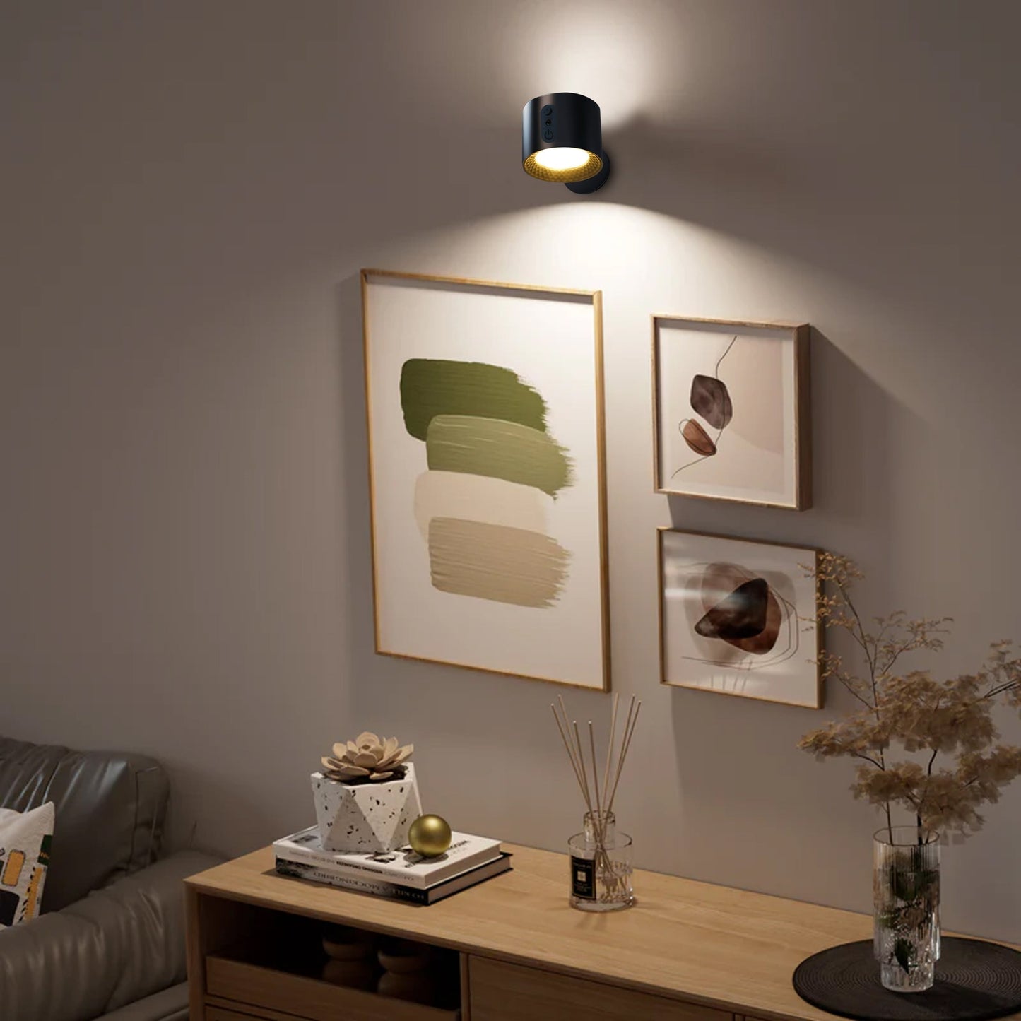 LumaGlow™ draaibare magnetische LED-wandlamp met touch – productafbeelding 3