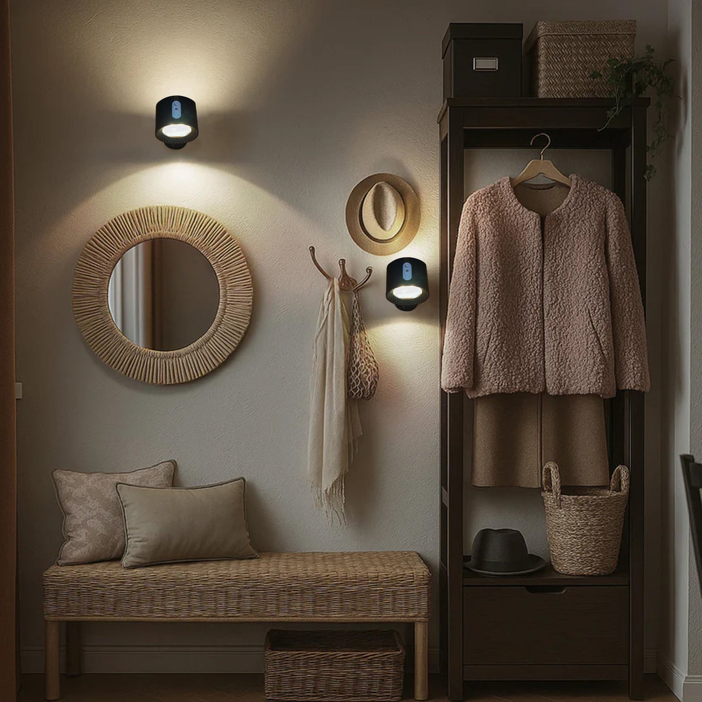 LumaGlow™ draaibare magnetische LED-wandlamp met touch – productafbeelding 6