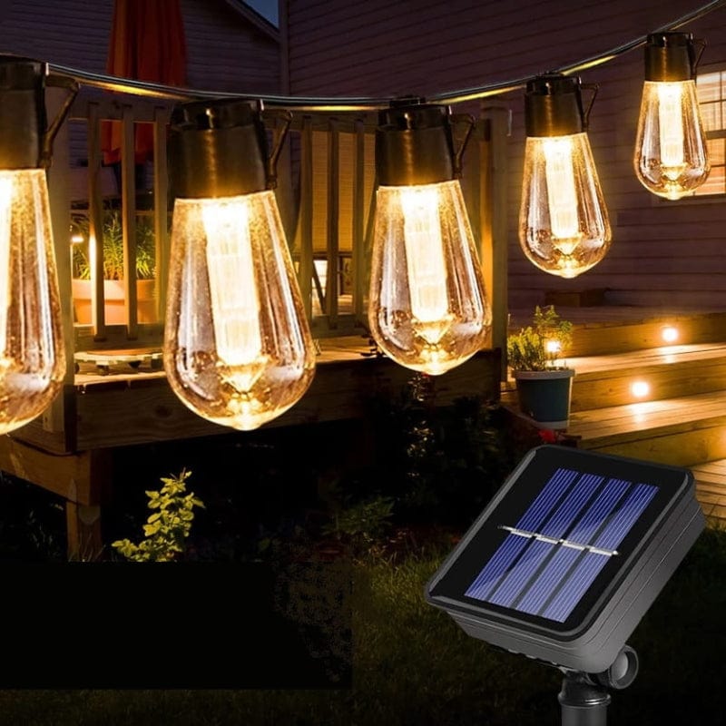 TwinkleSphere™ solar lichtsnoer met peervormige LED-lampjes – productafbeelding 1