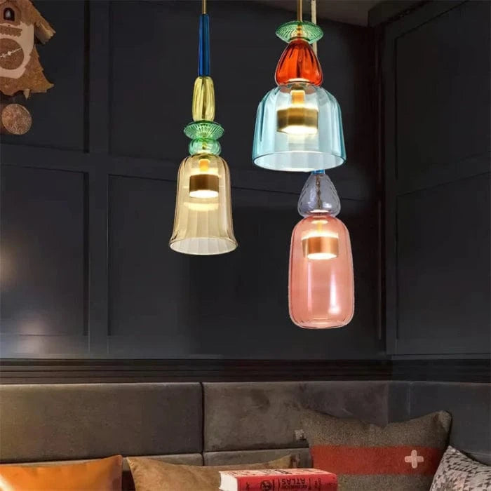 LumaGlow™ kleurrijke hanglamp van matglas met LED-lamp – productafbeelding 3