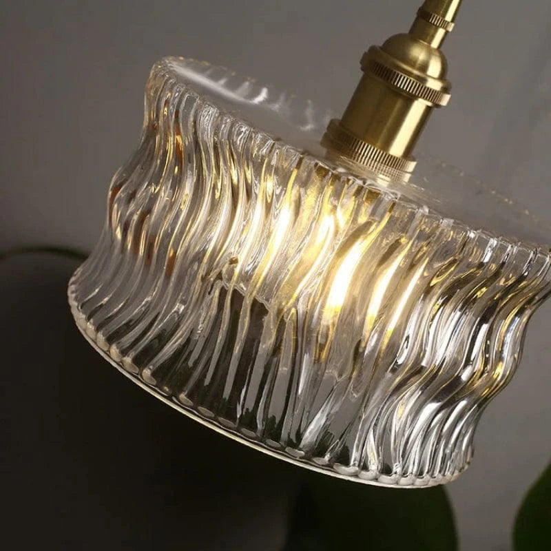 ZenGlow™ Japandi glazen hanglamp met messing details – productafbeelding 7