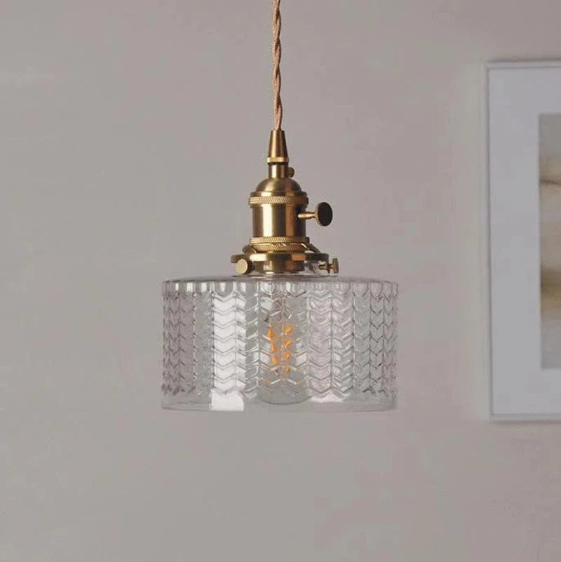 ZenGlow™ Japandi glazen hanglamp met messing details – productafbeelding 9