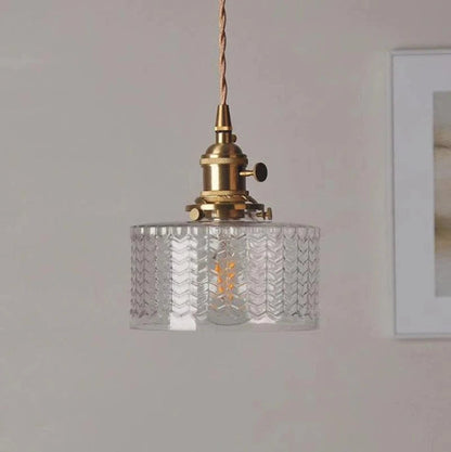 ZenGlow™ Japandi glazen hanglamp met messing details – productafbeelding 9