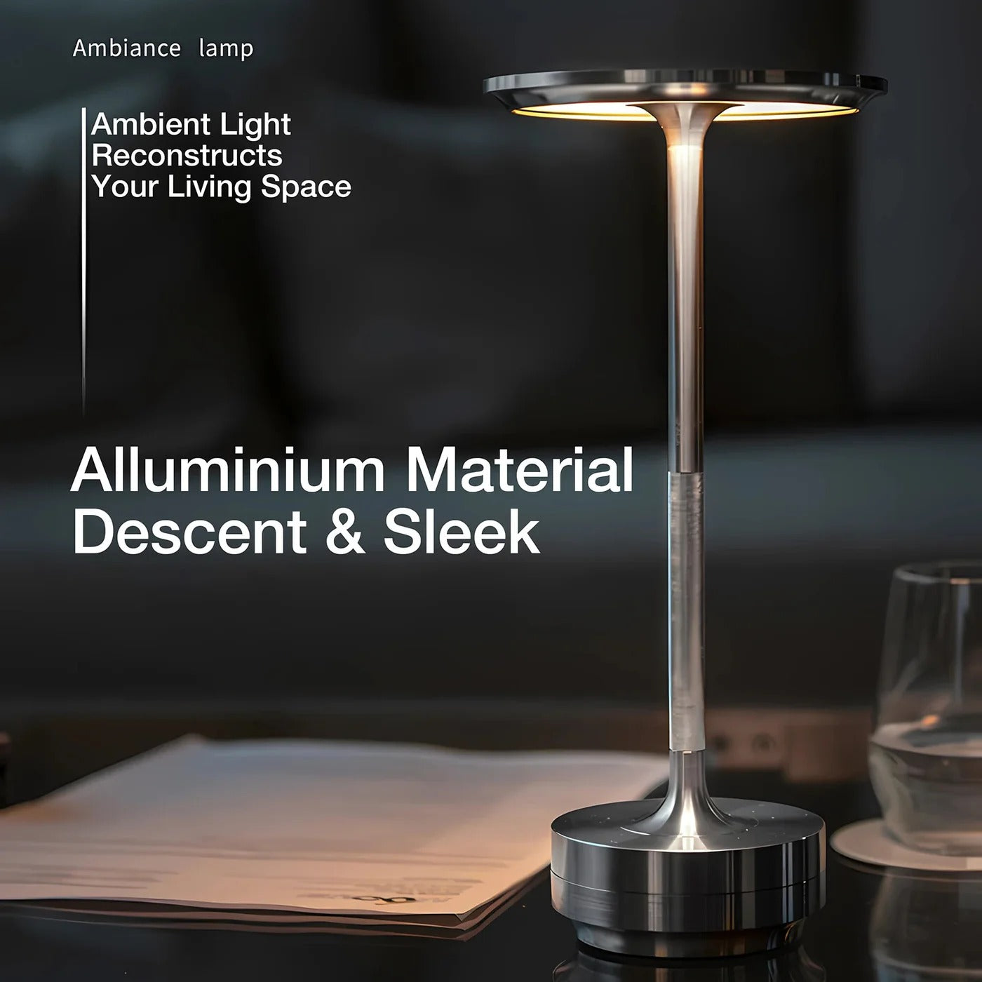 AuraGlow™ draadloze LED tafellamp met touchbediening – 4000 mAh