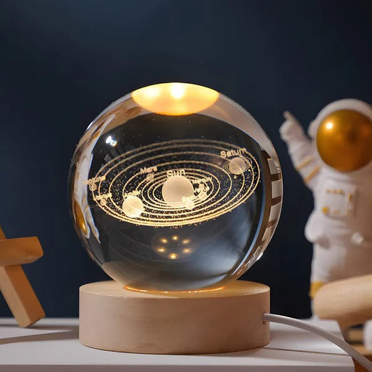 SphereGlow™ 3D-gegraveerde LED-bollamp met touchbediening – productafbeelding 1