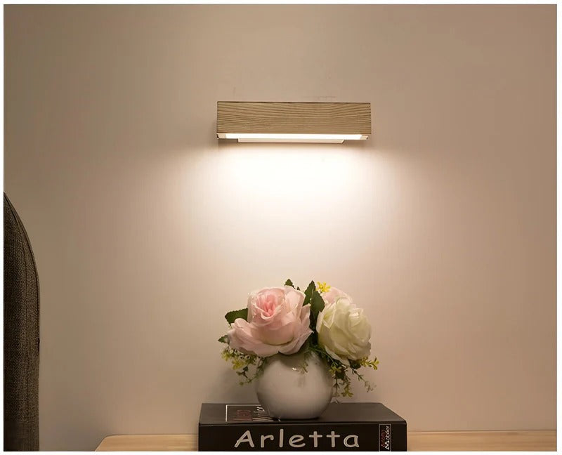 BrightGlow™ verstelbare houten LED wandlamp – afbeelding 4