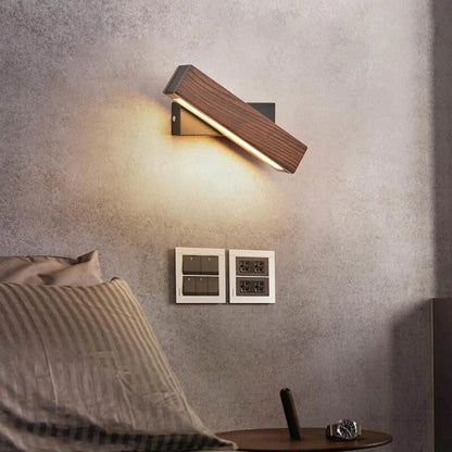 BrightGlow™ verstelbare houten LED wandlamp – afbeelding 1