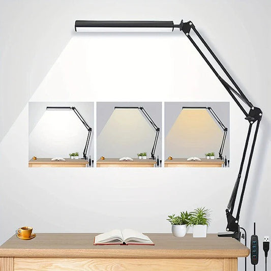 BrightBeam™ verstelbare LED bureaulamp met klem – afbeelding 1